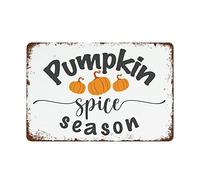 Metal Tin Sign Vintage Metal Signs Pumpkin Spice Season Sign Fall Sign Thanksgiving Wall Art Retro Wall Decor Tin Sign Funny Decorations For Home Cafes Office Farm Pubs Club Metal Poster 5.5x8 Inch