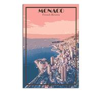 Metal Tin Sign Vintage Monaco French Riviera Coast Metal Wall Decorative Tin Signs for Home Kitchen Bar Coffee Shop Club Orchard Decoration 30x40cm