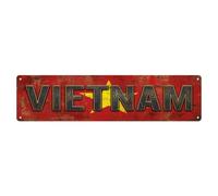 Metal Tin Sign Vintage Vietnam Flag Pattern