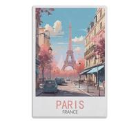 Metal Tin Sign Vintage Wall Plaque Poster, Bar Signs for Home Bar Kitchen Diner Bar Pub, Paris France Street15x30cm(6x12 inch)AA-1228