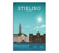 Metal Tin Sign Vintage Wall Plaque Poster Scotland Stirling Castle Monument Kitchen Bar Novelty Gift Aluminium Metal Tin Wall Décor Sign 20x30CM