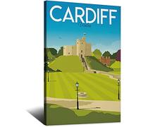 Metal Tin Sign Wales Cardiff Cardiff Castle Vintage Travel Tin Sign Rustic Decor Cave Coffee Shop Bar Bedroom Home Wall Decor Tin Sign 20x30CM