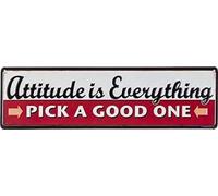 Metal tin Sign Wall Art Decoration Inspirational Quotes Attitude is Everything Pick A Good One 6x16 Inch Retro Look Home Decor Club Bar Poster