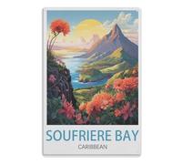 Metal Tin Sign Wall Decor Art Mural Hanging Iron Painting for Home Garden Bar Pub Kitchen Living Soufriere Bay Caribbean15 x 40 cm( 6 x 16 inch)A585