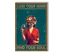 Metal Tin Sign Wall Decor Lose Your Mind Find Your Soul For Home Office Apartment Paintings 20X30cm