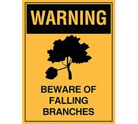 Metal tin sign warning beware of falling branches sign caution danger safety security warning notice signs indoor/outdoor use 8×12 INCH