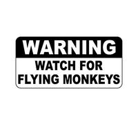 Metal Tin Sign Warning Watch For Flying Monkeys Retro Vintage Style For Coffee Yard Home Kitchen Wall Decoration 8X12 Inch