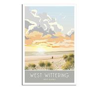 Metal Tin Sign West Wittering Sunset Sussex Funny Retro Metal Wall Decor Decorative Tin Sign Art Plaque Poster for Home Kitchen Bar Club Decoration 15x30CM