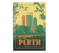 Metal Tin Sign Western Australia Perth Vintage Travel Tin Sign Vintage Rustic Decor Cave Coffee Shop Bar Bedroom Home Wall Decor Nostalgic Tin Sign 15x30cm