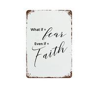 Metal Tin Sign What If = Fear What If = Faith Courage Black And White Art Success Quote Fearless Quote Be Fearless Fun Wall Sign Funny Bathroom Signs Nostalgic Wall Poster For Cafe Garage Bar S