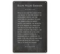 Metal Tin Sign What is Success by Ralph Waldo Emerson Motivational Quotes Wall Art Plaque Decorations for Living Room Rectangle Picture Painting for Bedroom 6x8 Inch