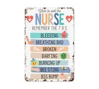 Metal Tin Sign - When To Visit The Nurse, 7 B Clinic School Nurse Sign, School Health, Teacher Handouts, Wall Art, Health Office Wall Decor 12x16 Inch