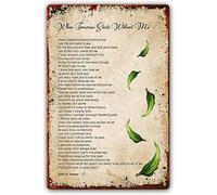 Metal Tin Sign When Tomorrow Starts Without Me Poem Wall Art Grief Quote Posters for Kitchen Printing Decor for Bathroom Picture Decorations for Bedroom Artwork 8x12 Inch