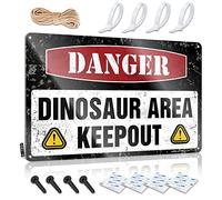 Metal Tin Sign With Rustic Cowboy Decor Folded Edge - Hanging Plaque Wall-mounted Decor For Office | Thick 1mm Metal Garage Decor Man Cave Sign & Danger Dinosaur Area Keep Out