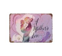 Metal Tin Signs A Colorful Silhouette Of A Mother Holding Her Baby Iron Painting Perfect Plaque Poster Decor Metal Tin Sign For Front Door Wall Patio S
