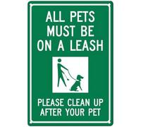 Metal Tin Signs All Pets Must Be On A Leash Please Clean Up After Your Pet Aluminum Plaque Poster Perfect Metal Tin Sign Man Cave Iron Sign For Porch Wall Patio S