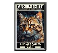 Metal Tin Signs Angels Exist But Sometimes They Dont Have Wing And Are Called Cat Modern Iron Painting Garage Iron Sign Decor Wall Signs For Wall Porch Front Door M