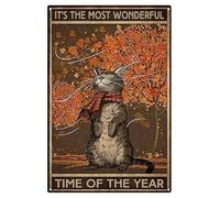Metal Tin Signs Cat Halloween It'S The Most Wonderful Time Fall Metal Poster Retro Wall Sign Nostalgic Wall Plaqu Posters For Bathroom Shed Bar S