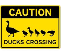 Metal Tin Signs Caution Ducks Crossing Plaque Poster Perfect Metal Tin Sign Garage Iron Sign For Porch Wall Front Door M