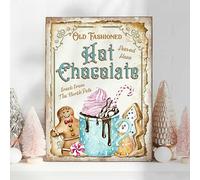 Metal Tin Signs - Christmas Hot Chocolate Sign, Cocoa Wall Decor, 8x12 Inch
