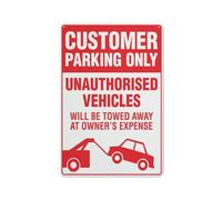 Metal Tin Signs Customer Parking Only Unauthorised Vehicles Will Be Towed Retro Vintage Sign Home Bar Pub Kitchen Restaurant Wall Deocr Plaque Signs 12X8Inch