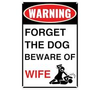Metal Tin Signs Forget The Dog Beware Of Wife Iron Sign Decor Metal Tin Sign Funny Plaque Poster For Workshop Wall Patio S