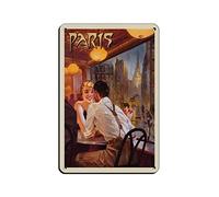 Metal Tin Signs France Paris When It Rains Metal Travel Tin Signs Wall Decor for Cafe Bar Pub Home30*30cm