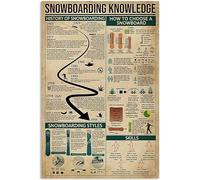 Metal Tin Signs Funny Snowboarding Knowledge Skiers Guide,Wall Posters,Bar Pub,Man Cave,Tin Metal Signs Plaque,Kitchen S