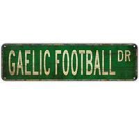 Metal Tin Signs GAELIC FOOTBALL DR Funny metal Signs Vintage Sign Retro Tin Signs Aluminum Metal Sign for Bedroom Kitchen Garden Wall Bab Club Coffee Hanging Sign Home Decor 4x16 Inch