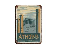 Metal Tin Signs Greece Athens Metal Travel Tin Signs Wall Decor for Cafe Bar Pub Home 30x20CM