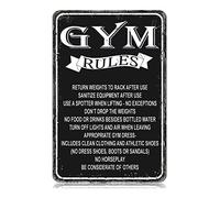 Metal Tin Signs Gym Rules Funny Vintage Tin Sign 12 x 8 Inch Wall Art Decor Iron Poster for Home Bar Pub Cafe Farmhouse Garage Man Cave