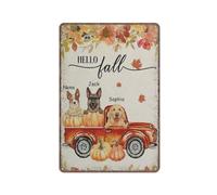 Metal Tin Signs Hello Fall Pumpkin Spice Plaque Poster Decor Wall Signs Garage Iron Painting For Wall Front Door Workshop S