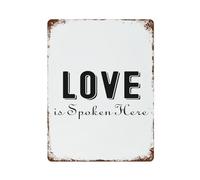 Metal Tin Signs Love Is Spoken Here Wall Signs Garage Plaque Poster Perfect Iron Sign For Front Door Porch Wall M