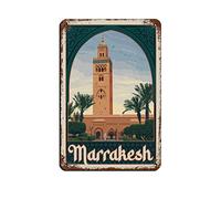Metal Tin Signs Morocco Marrakesh Home Kitchen Restaurant Wall Club House Decoration Travel Tin Signs 20 * 30cm