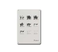 Metal Tin Signs Pablo Picasso Bull Black and White Exhibition Postmodern Minimalism Abstract Cafe Office Shop Bar Wall Decoration 8x12inch