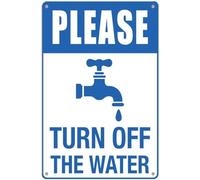 Metal Tin Signs Please Turn Off The Water Wall Signs Funny Iron Painting Perfect Iron Sign For Wall Workshop Porch M