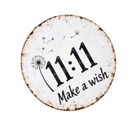 Metal Tin Signs Round Wall Art Decorations, Yard Garden, 30x30cm | Metal Tin Signs with Dandelions Motifs, Hanging Wall Art Decorations for Home, Offices, Cafe, Yard Garden Decors