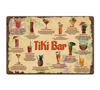 Metal Tin Signs Tiki Bar Summer Cocktail Plaque Poster Man Cave Iron Painting Decor Iron Sign For wall Workshop Front Door M