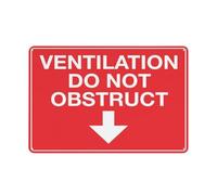 Metal Tin Signs Ventilation Do Not Obstruct Rust Free Aluminum Metal Sign - Printed With Professional Graphics - 8x12 Inch - Indoor & Outdoor Use