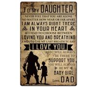 Metal Tin Signs Viking To My Dau-Ghter I Love You From Dad To Dau-Ghter Wall Signs Man Cave Iron Painting Decor Iron Sign For wall Front Door Porch S