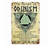 Metal Tin Signs Viking Warrior Motivational Quotes The Heart Of Odinism Bathroom Wall Decor Retro Art Tin Sign Coffee And Bar Wall Decor Iron Painting8*12 inch