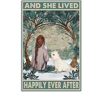 Metal Tin Signs Vintage Aluminum And She Lived Happily Ever After Westie Dog For Bars Club Restaurants Cafes Pubs 8x12 Inch