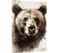 Metal Tin Signs Vintage Bear Iron Sign Funny Wall Signs Garage Plaque Poster For Front Door Patio Wall M