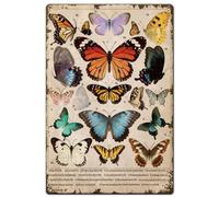 Metal Tin Signs Vintage Butterfly Style Butterflies Plaque Poster Decor Iron Sign Perfect Metal Tin Sign For front Door Wall Porch M