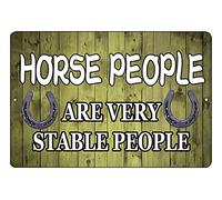 Metal Tin Signs Vintage Funny Horse People Are Very Stable People Funny Horse Tin Sign Wall Decor Perfect Wall Decoration For A Man Cave Bar Or Garage Shop Home Office Work 12X8 inch