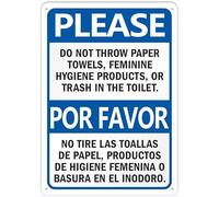 Metal Tin Signs Vintage Funny Please Do Not Throw Paper Towels Feminine Hygiene Products Or Trash In The Toilet Outdoor - 12 X 8 Signs For Business, Workplace, Office, Home
