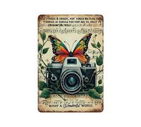 Metal Tin Signs What A Wonderful World Iron Sign Perfect Iron Painting Garage Plaque Poster For Wall Front Door Patio M