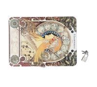 Metal Tin Storage Box Vintage Jewelry Box with Lid and Lock Cosmetic Money Saving Storage Box for Earrings Necklace Coins Crafts