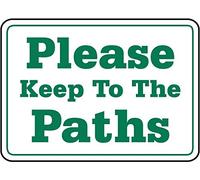 Metal Tin Warning Sign 8x12 Inch Please Keep To The Paths Aluminum Safety Signs for Home, Commercial, and Driveway Alerts