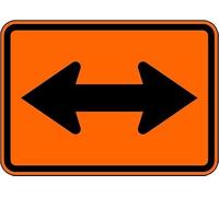 Metal Tin Warning Sign Two Direction Leftright Turn Arrow Orange Vintage Aluminum Sign Safety For Home Commercial And Driveway Alerts Gift For Women Men 8x12 inch